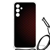 Samsung Galaxy A55 Doorzichtige Silicone Hoesje Geruit Rood - thumbnail