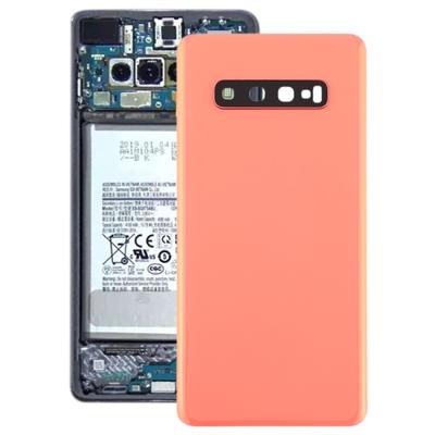 Batterij achtercover met camera lens voor Galaxy S10 PLUS (roze)