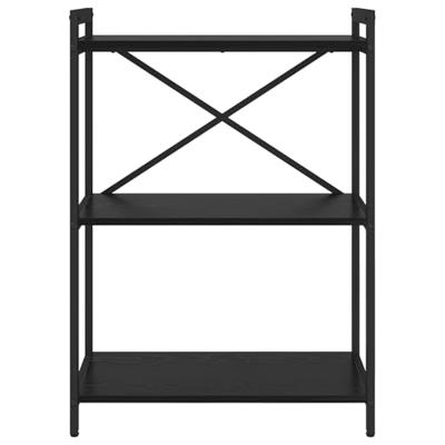 Boekenkast Zwart eiken 60 x 30 x 83 cm Bewerkt hout Boekenkast Zwart eiken 60 x 30 x 83 cm Bewerkt hout