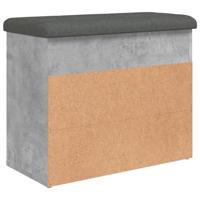 Schoenenbankje 62x32x50 cm bewerkt hout betongrijs - thumbnail