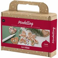 Creativ Company Hobbyset boetseren, kleine taartfiguren, midden bruin, 1 doos - thumbnail