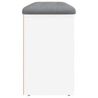 Schoenenbank 102x32x50 cm bewerkt hout wit - thumbnail