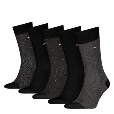 Tommy Hilfiger Sokken Giftbox Heren Herringbone Dot 5-pack Zwart-39/42