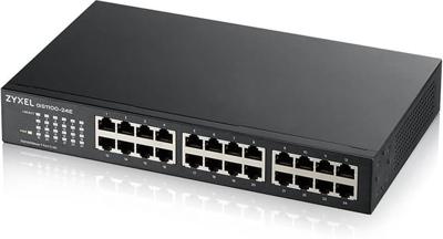 Zyxel 24-poorts Gigabit ethernet Unmanaged Switch - Zonder ventilator met 2 SFP-poorten [GS1100-24E]