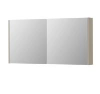 INK SPK1 Spiegelkast - 120x14x60cm - 2 deuren - dubbelzijdige Spiegel - schakelaar en stopcontact - MDF lak Mat kasjmier grijs 1110729 - thumbnail