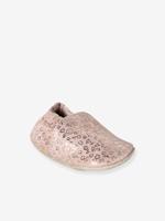 Elastische leren babyschoentjes in soepel leer roze, bedrukt - thumbnail
