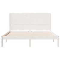 Bedframe extra lang zonder matras massief hout wit 140x220 cm - thumbnail