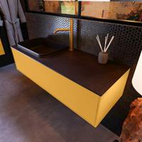 Badkamermeubelset Mondiaz Erin 120 cm met 1 Lade met RIDGE Wastafel Links Urban met 1 kraangat Greeploos Mat Ocher - thumbnail