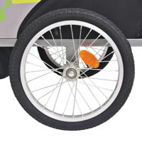 VidaXL Fietstrailer 30 kg grijs en groen - thumbnail