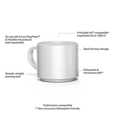 Cricut 2009392 Mok 300 ml. Wit 4 stuk(s)