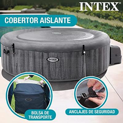 Intex opblaasbare spa greywood deluxe 6 persoons