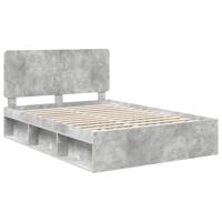 Bedframe met hoofdeinde Beton 140 x 190 cm Massief grenenhout - thumbnail