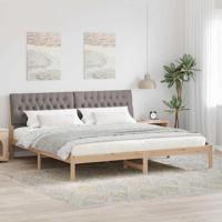 Bedframe met Gevoerd Hoofdgedeelte Bruin 200 x 200 cm - thumbnail