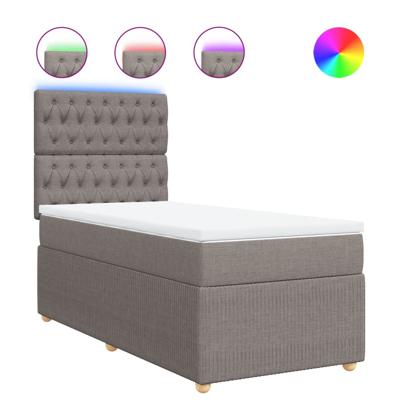 Boxspring met matras stof taupe 120x200 cm - thumbnail