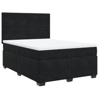 Boxspring met matras fluweel zwart 140x200 cm - thumbnail
