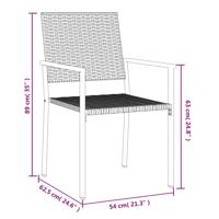 Tuinstoelen 4 st 54x62,5x89 cm poly rattan zwart - thumbnail