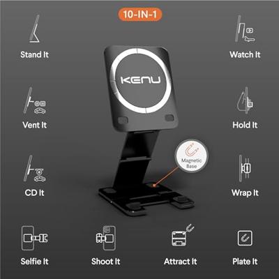 Kenu Stance+ 10-in-1 MagSafe phone houder en stand - Black