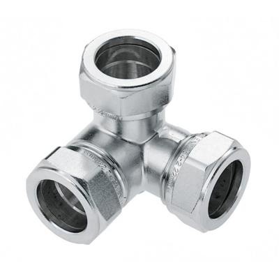 Bonfix knelkoppeling - Hoek T-koppeling - 15mm x 15mm x 15mm - Vertint Messing