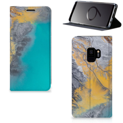Samsung Galaxy S9 | Standcase | Marble Blue Gold Samsung Galaxy S9 | Standcase | Marble Blue Gold