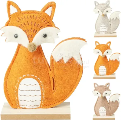 Ornament op voet Vos 16cm Assorti 1st