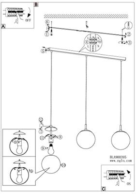 Eglo HanglampRondo met glazen bollen - 900395