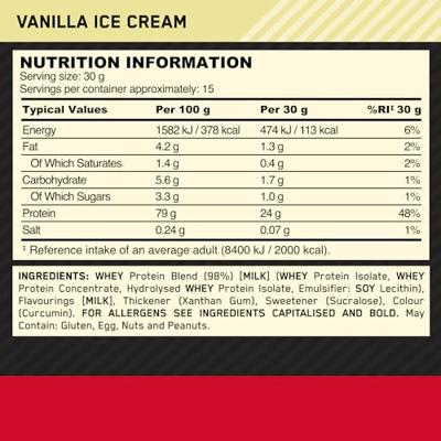 Gold Standard 100% Whey Protein | Optimum Nutrition | Vanilla Ice - thumbnail