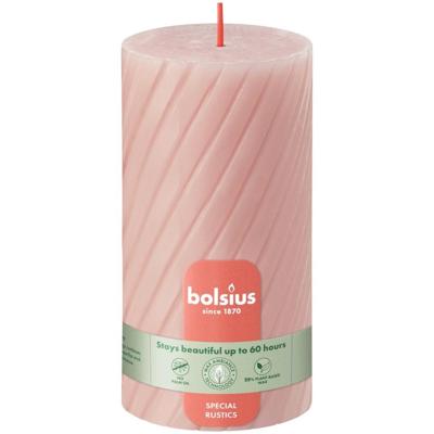 Bolsius Rustiek Twist Stompkaars 130/68 Misty Pink