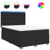 Boxspring met matras kunstleer zwart 140x190 cm - thumbnail
