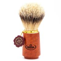 Omega scheerkwast 100% silvertip badger bruyèrehout handvat 11cm - thumbnail