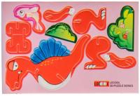 LG Imports 3D puzzel dino 10,5 x 7,5 cm karton roze/rood - thumbnail