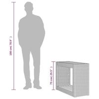 Tuinbijzettafel met houten blad 100x40x75 cm poly rattan zwart - thumbnail