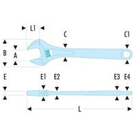Facom verstelbare moersleutel, gefosfateerd 12 - 113A.12T - thumbnail