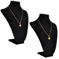 VidaXL Sieradenhouder voor ketting 23x11,5x30 cm zwart 2 st - thumbnail
