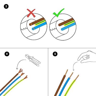 ROL 10 Meter strijkijzersnoer JUTE 3X0.75mm