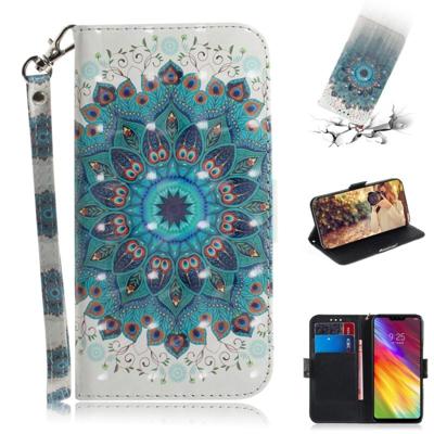 3D gekleurde tekening Peacock krans patroon horizontale Flip lederen case voor LG Q Stylo 5 met houder & kaartsleuven & portemonnee 3D gekleurde tekening Peacock krans patroon horizontale Flip lederen case voor LG Q Stylo 5 met houder & kaartsleuven & portemonnee
