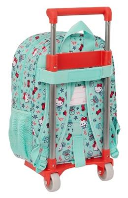 Schoolrugzak met Wielen Hello Kitty Sea lovers Turkoois 26 x 34 x 11 cm