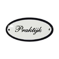 Deurbordje ovaal emaille Praktijk - thumbnail
