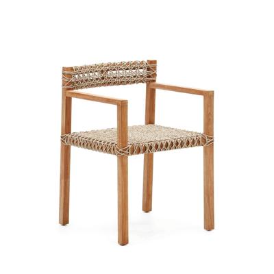 Kave Home Eetkamerstoel 'Giverola' Teakhout en gevlochten touw Kave Home Eetkamerstoel 'Giverola' Teakhout en gevlochten touw