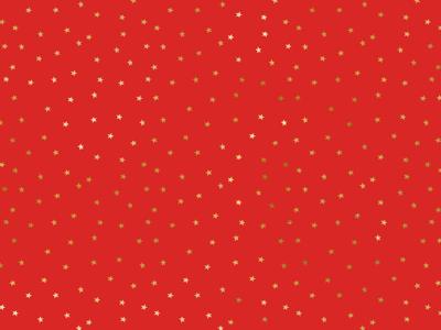 Inpakpapier Rood met Gouden Metallic sterren