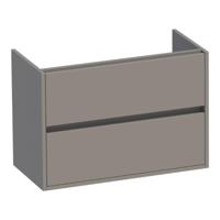 Brauer Adore - Onderkast Ondiep - 80 cm - met 2 Softclose Lades Greeploos en 1 Sifon Uitsparing - Mat Taupe - thumbnail