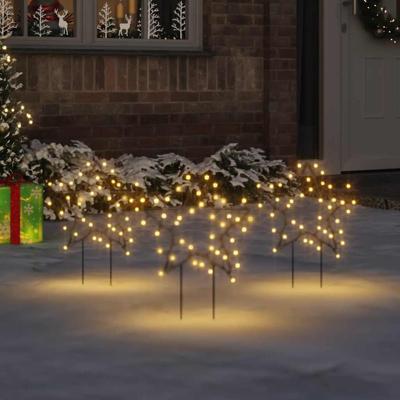 Kerstverlichting ster 3 st met grondpinnen 50 LED's 29 cm