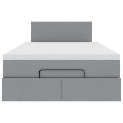 Bed met matras 120x200 cm stof lichtgrijs