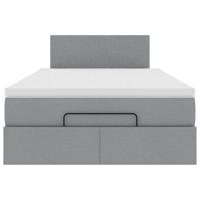 Bed met matras 120x200 cm stof lichtgrijs - thumbnail