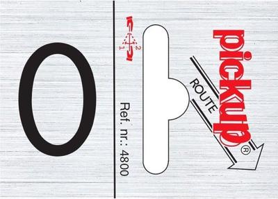 Route alulook 25 x 44 mm Sticker pick up cijfer 0 Pickup - Pickup