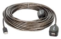 Manhattan USB-kabel USB 2.0 USB-A stekker, USB-A bus 20.00 m Zwart 150958 - thumbnail
