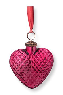 Pip Studio Kerstbal Glas Hart Roze 10cm Pip Studio Kerstbal Glas Hart Roze 10cm