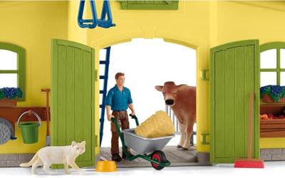 Schleich Farm World - Grote stal, geel speelfiguur - thumbnail
