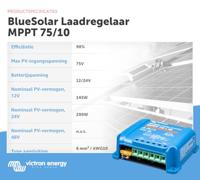 Victron Energy BlueSolar MPPT 75/10 Retail Laadregelaar voor zonne-energie MPPT 12 V, 24 V 10 A - thumbnail