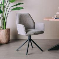 Tower Living Draaibare Eetkamerstoel 'Amaro' kleur Blauwgrijs - thumbnail