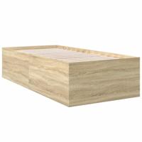 Bedframe bewerkt hout sonoma eikenkleurig 90x200 cm - thumbnail